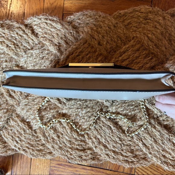 Michael Kors Lana Envelope Clutch with Chain in Cream and Snakeskin - Picture 9 of 11